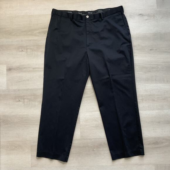 PING Mens Pure Cotton Chino Performance Golf Pants Flat Front Black 42 x 30 - Picture 1 of 11